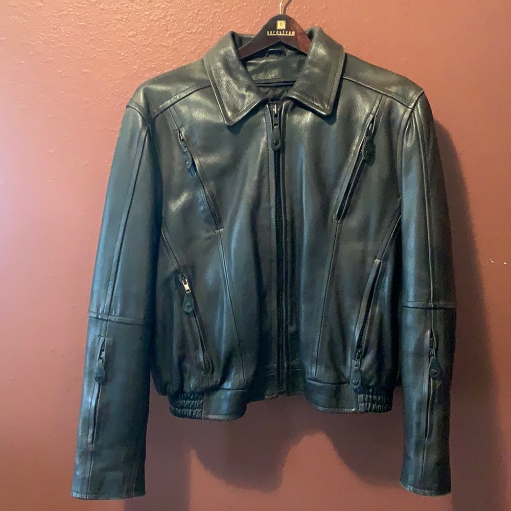 Ladies Leather Motorcycle Jacket